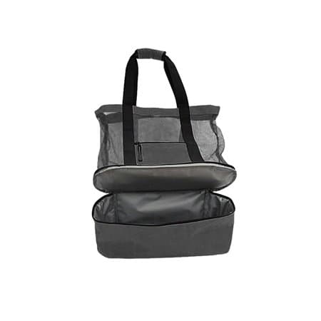 Strandveske med finmasket polyester glidelås bunnlagring 1