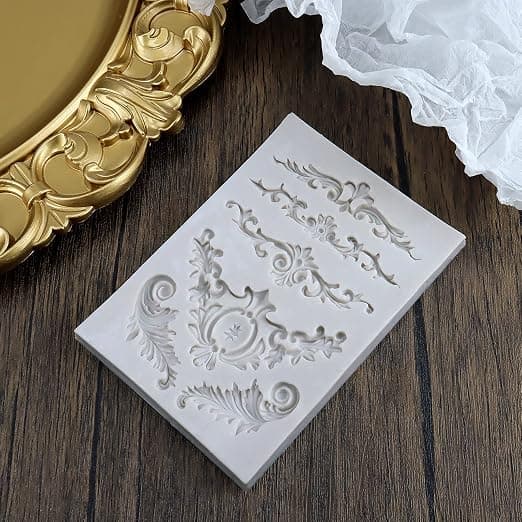 Barockt Snidat Kakform Blomma Spets Retro Präglad Fondant
