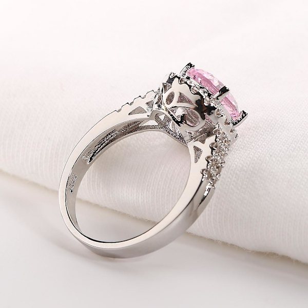 Fashion Smycken Oval Rhinestone Cubic Zirconia Bröllop Förlovning Brud Ring US 8
