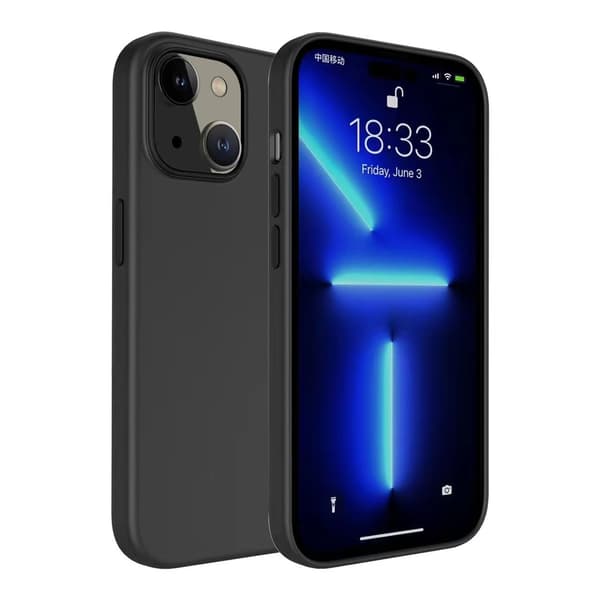 1 svart lämpligt iPhone 14 skyddsfodral, illusionsskydd, öl
