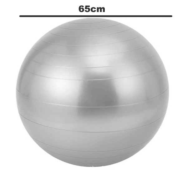 Yoga Smooth Ball för Fitnessövningar Pilates med Vikt Grey 65CM