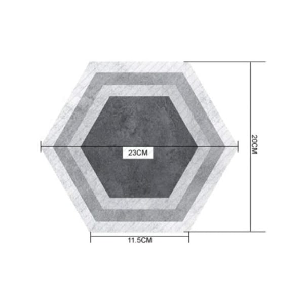 Nordic Hexagon kakelklistermärken i industriell stil Halkfria väggklistermärken 10 st (200mm*230mm) för hem- och trädgårdsdekoration