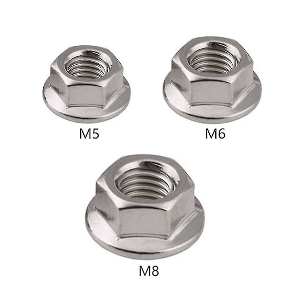 10 st Serrated Hex Flangmuttrar Blank Yta Hex Lås Muttrar (m5/m6/m8) M6