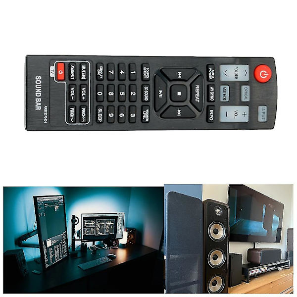 Fjärrkontroll för LG Soundbar, AKB73575421 Soundbar Controller Ersättning