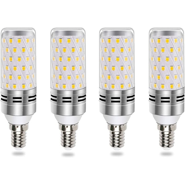 4-pack vita ljus (6000K) randiga silver aluminiumdelar E14-16W intelligent tre-färgs dimbar ljusstake, för vardagsrum