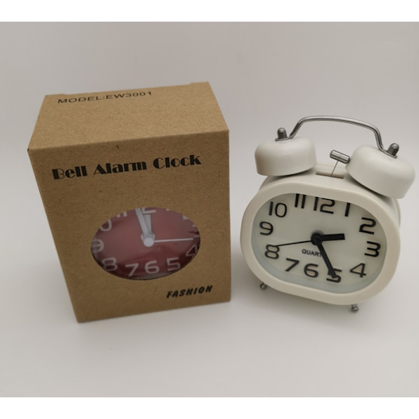 Analog väckarklocka med dubbla klockor, nyhet klockväckarklocka utan tickande tyst kvartsväckarklocka 3 tum analog väckarklocka batteridriven reseväckarklocka C