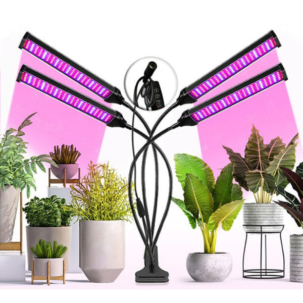 Plantelys, 80 LED-plantevekstlys med automatisk på/av 3H/9H/12H timer, 5 lysstyrker Plantelampe for frøplante, vekst, F