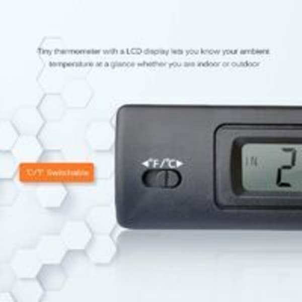 Mini digital elektronisk biltermometer, innendørs/utendørs multifunksjonstermometer