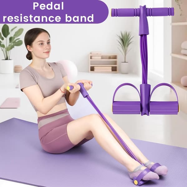 Multifunktionelt 6-rørs modstandsbånd til pedaler, elastisk modstandsbånd til yoga, styrketræning og maveøvelser, talje