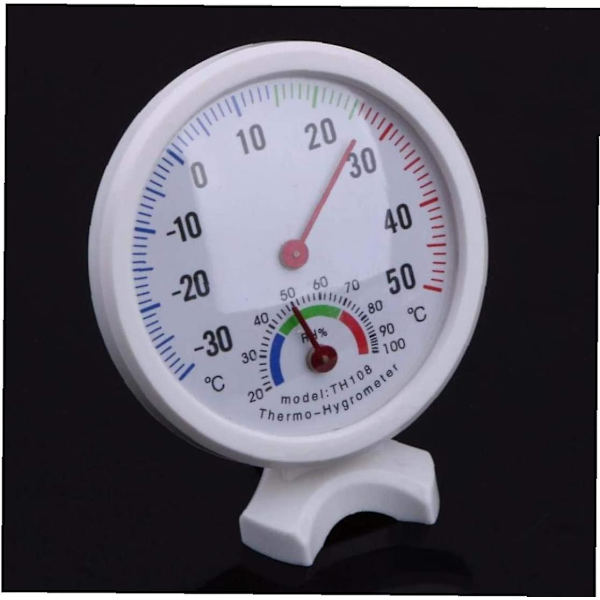 Mini klockformad skaltermometer hygrometer för väggmontering inomhus temperaturmätningsverktyg