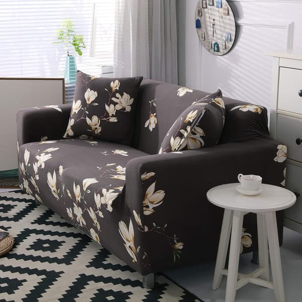 Tryckt sofföverdrag stretch sofföverdrag sofföverdrag för 2-sits soffa och loveseat med två gratis örngott 05#(2-sits/Loveseat)