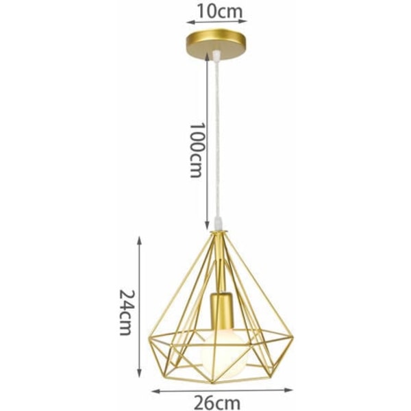 Retro Smijern Pendul Lampe E27 Dekorativ Belysning Stue Soveværelse Metal Hængende Lampe - Guld