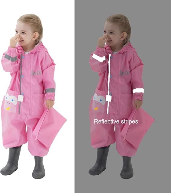 Regnjacka med huva för barn (L) Regnjackor Regnset Poncho Jacka