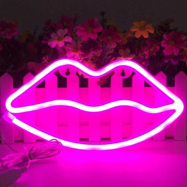 LED Neonbokstav Lepper (Rosa),