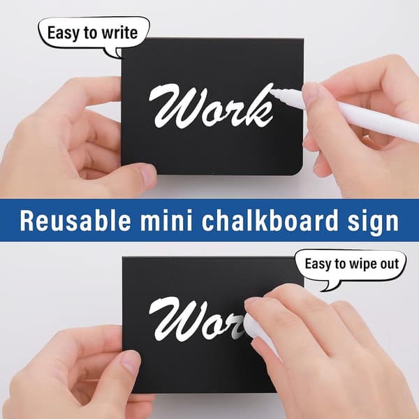 10 stk. sort dobbeltsidet spisebord mini tavle