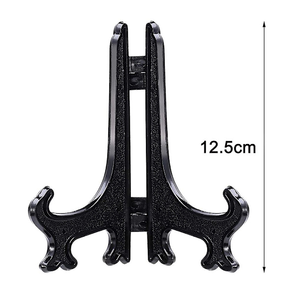 Piao 12 stk. staffelier af plast, tallerkenstativer, foldbare tallerkener, udstillingsstativer til præsentation af samleplader, skålholdere, bøger, P Black 5 inch