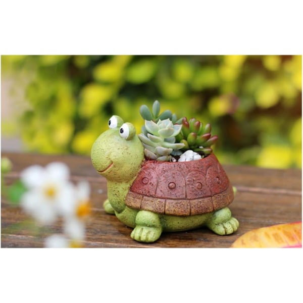 Blomkruka, tecknad sköldpadda blomkruka, suckulent vas, dekorativ blomkruka, mini suckulent kaktus blomkruka (grön),