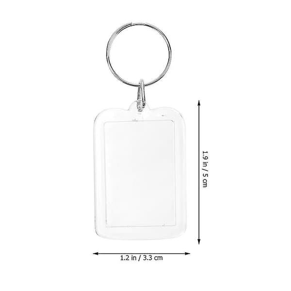 10 stk Blanke Innsats Foto Bildet Ramme Split Ring Nøkkelring 5*3.3cm