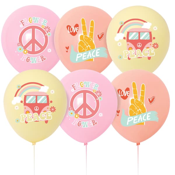 60 stk. hippie boho bursdagsfest dekorasjoner hippie groovy