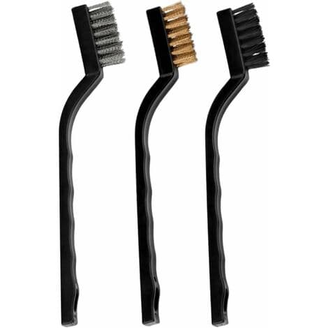 3 stk. stålbørster (nylon, messing, rustfrit stål) -