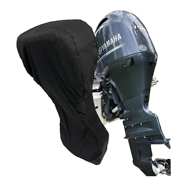 Båtmotoröverdrag, 420d Tjockt Oxfordtyg Fullt Utombordsmotoröverdrag Med PVC-Beläggning, Utombordsmotoröverdrag Passar Svart 6~15hp 140*110cm