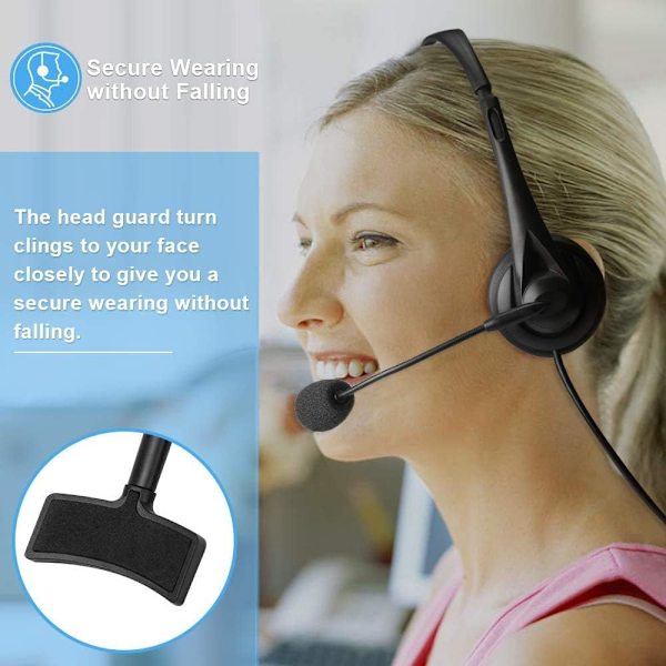 1 stk. USB Headset med støjreducerende mikrofon, USB-kablet