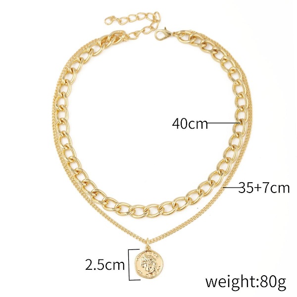 Halskjede Mynter Choker Mote Smykker  B1791 N2104-2