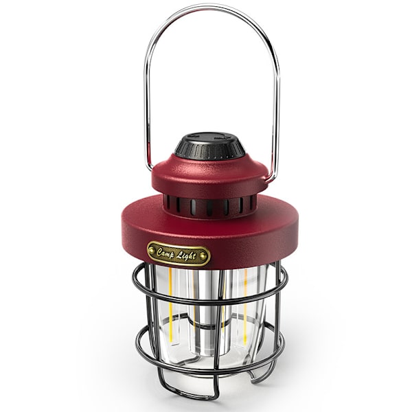 Rød LED Camping Lantern, Vanntett Campingbelysning, for