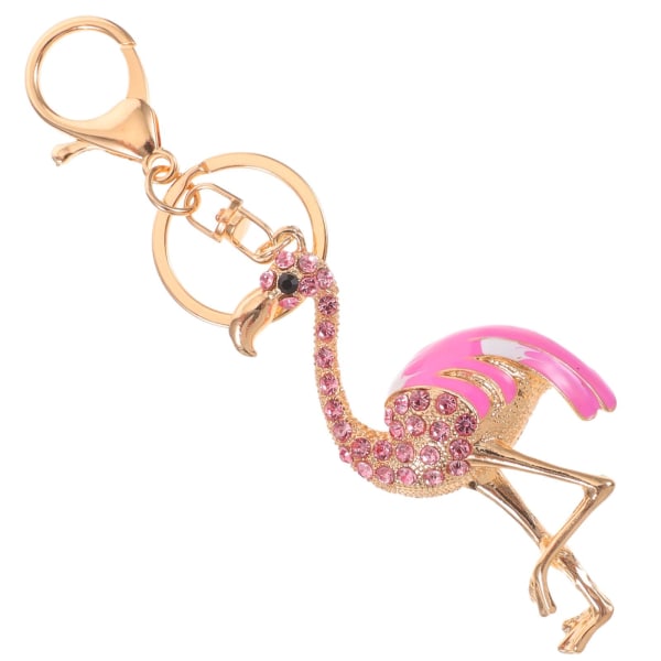 Lavendel Flamingo Design Nyckelringar Strass Nyckelringar Hänge Mode Nyckelhållare Hantverk Hängande Ornament Present