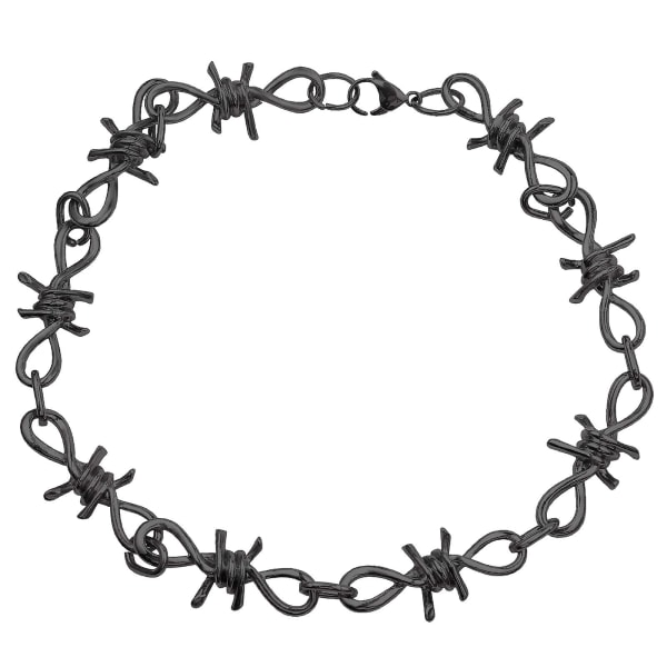 Unisex Gothic Thorns Choker Halsband - 20 Inches Hip Hop Taggtråd Choker Halsband Kedja, Punk Smycken Present För Män Kvinnor