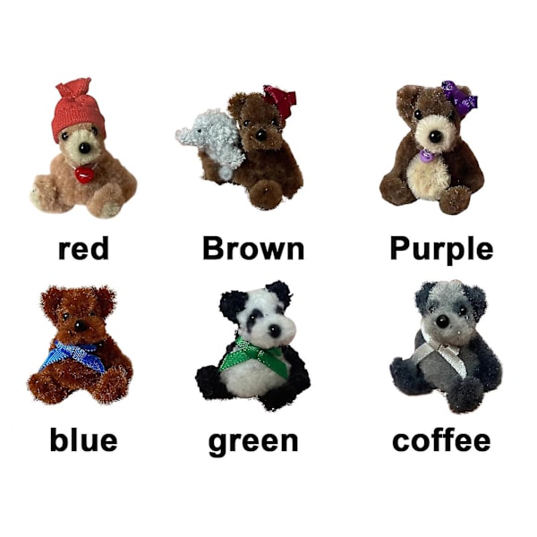 2023 Miniatyyri Teddykarhut Pieni Ed 3.9 tuuman korkea Käsintehty Nuket Lahjat coffee