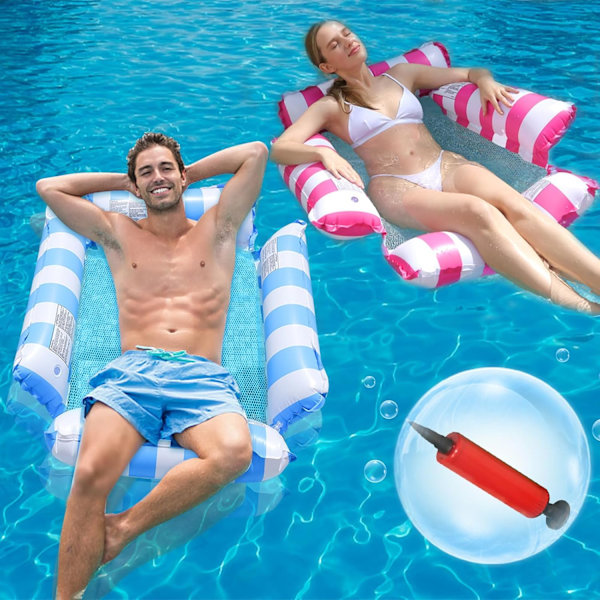2-pack Uppblåsbara Hängmatta Poolflottar, Mångsidig 4 i 1