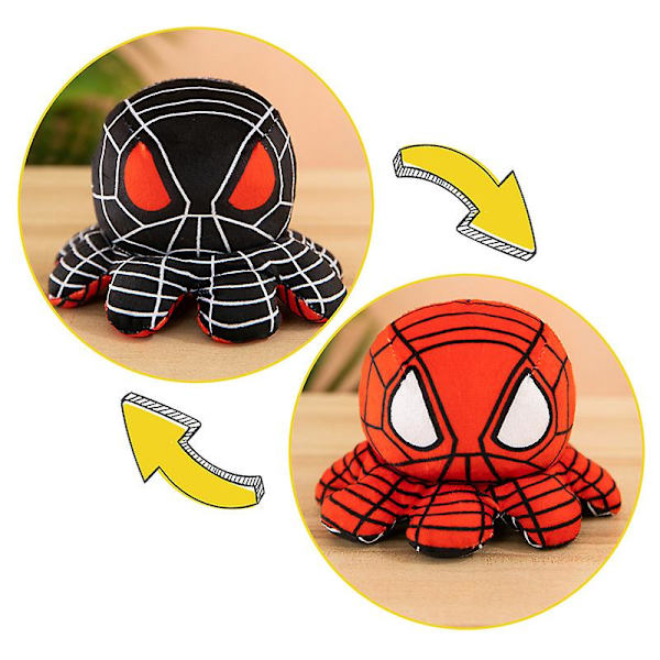 Vendbar Blæksprutte Spiderman Hulk Iron Man Plyslegetøj Avengers Fyldt Dukke Til Børn Gave Spiderman red black 40cm