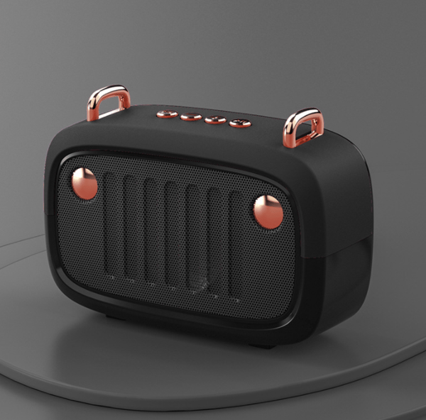 Trådlös Bluetooth-högtalare, tecknad subwoofer utomhusbräda mini bärbar högtalare (den svarta)