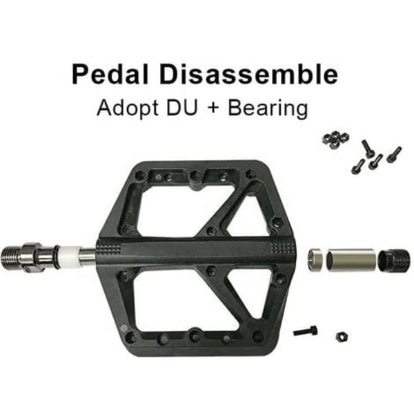 MTB Pedal Vejcykling Flade Pedaler Anti-Slip，Sort