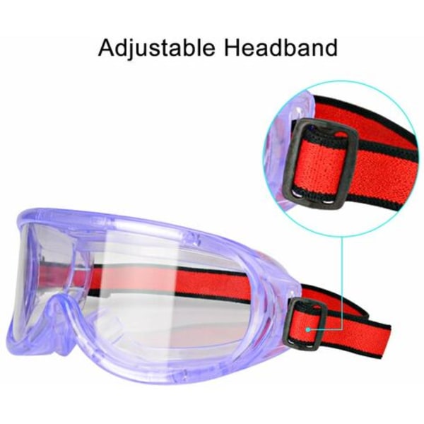 Safety Goggles, Clear Anti-Fog Anti-Scratch Adjustable, Safety Goggles Laboratory Goggles with Wide Vision