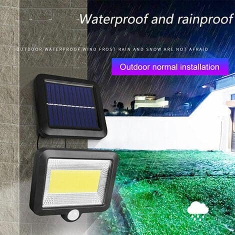 100Cob Solcelled Vegglampe med Bevegelsessensor