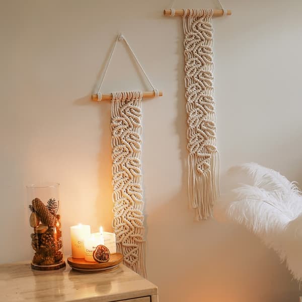 Bohemisk vävd väggbonad med textur 72*20cm