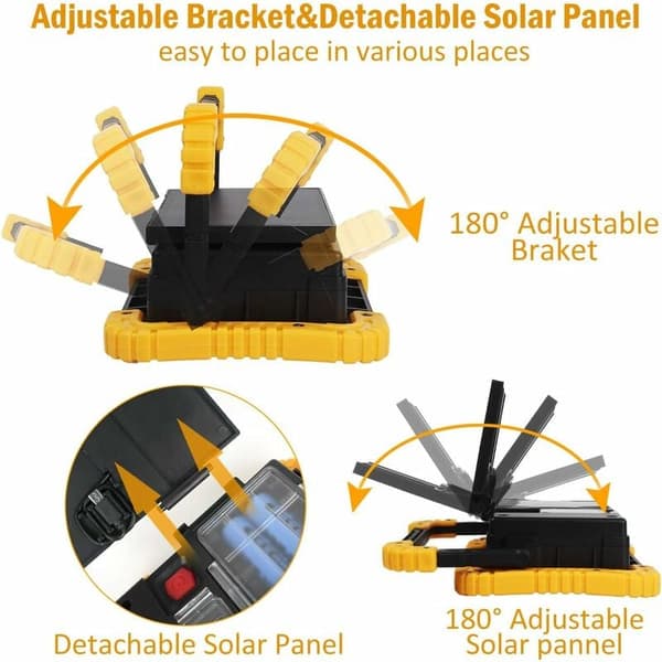 W855 Avtakbart solcelleversjon Spotlight 4* Square COB+Innebygd batteriversjon Utendørs camping Nødport LED-lys