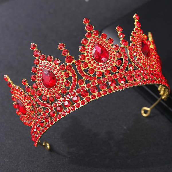 Alloy Rhinestone Crown Point Diamond Halvsirkel Hodebånd Bryllupstilbehør Multicolour