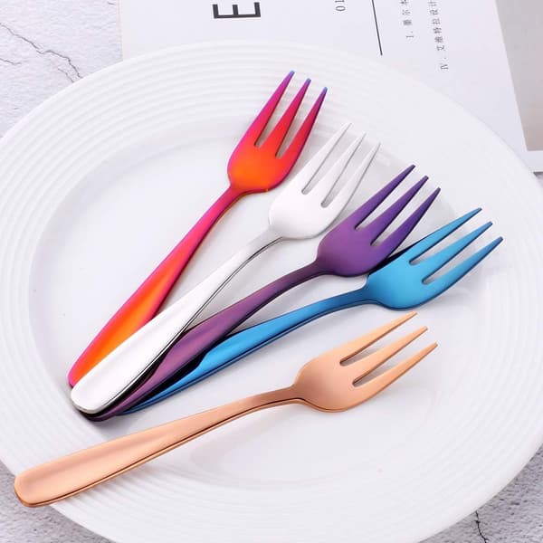 Sæt med 8 kage-/dessert-/salatgafler - rustfrit stål, længde 14 cm/5,5 tommer