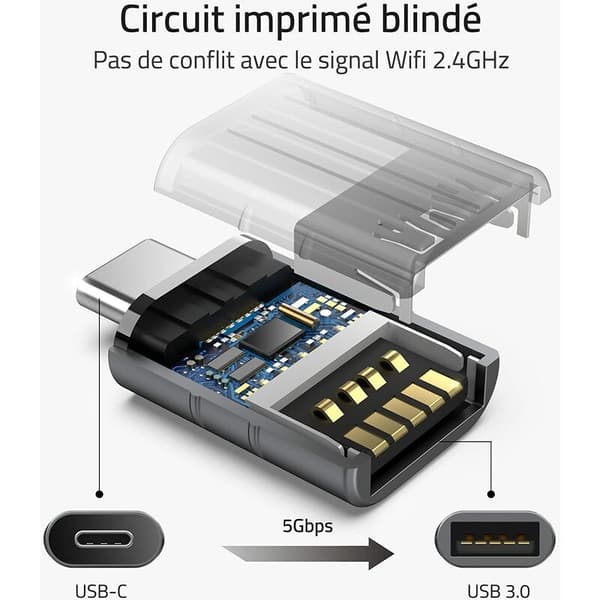 USB C - USB -sovitin 2-pakkaus USB C -uros USB3 -naarassovitin, USB C -sovitin yhteensopiva MacBook Pro/Air 2021 iMac i