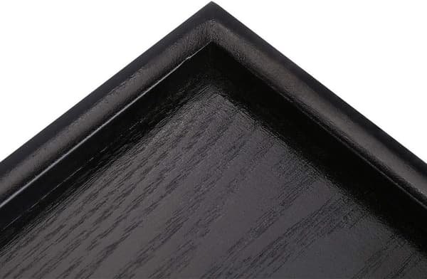 1 st (25x18x2cm) svart bricka rektangulär träbricka massiv