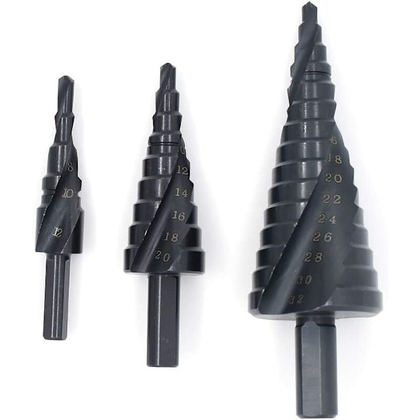 HSS Spiral Flute Stegborr (Svart Nitrerad Tredelad Stegborr) Lämplig för Verktygsrum