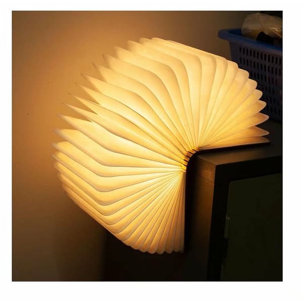 Varmt lys 12*9cm 3 nattlys bærbar led boklys sammenleggbart boklys leselys, for stue og barn