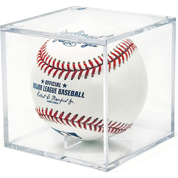 Baseboll Display Case, UV-skyddad Akryl Kub Baseballhållare Kvadratisk Klar Box Memorabilia Display Förvaring Sport Officiell Baseboll Autograf