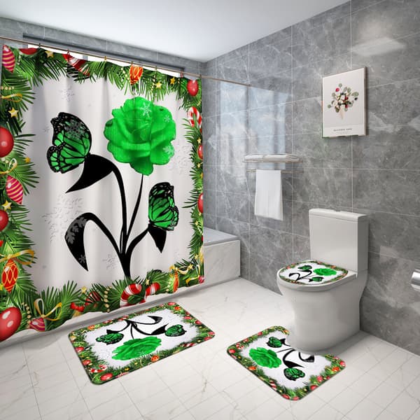 Juleblomst Toiletgulv Tæppe Sæt af Fire Kombination Gulv