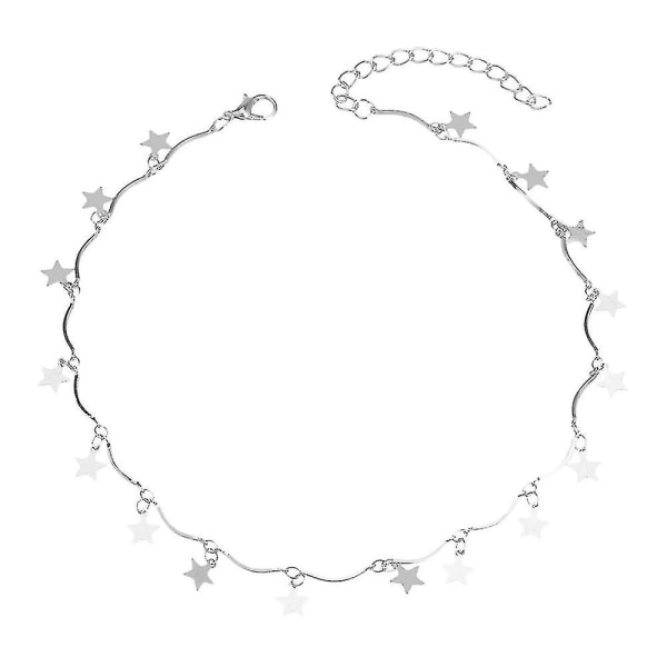 Choker Boho Gullfarget Kjede Tiny Star Maxi Choker Halskjede for Kvinner Duskkjeder