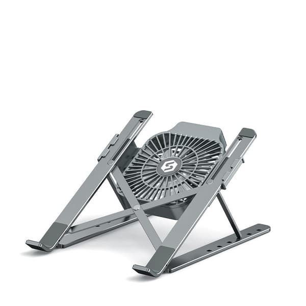 Radiator Laptopstativ Radiator Bærbart Løft med Vifte (Grått Stativ + Grå Vifte)