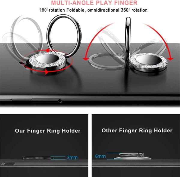 Ring Mobiltelefonholder Metal Glitter Universal Support